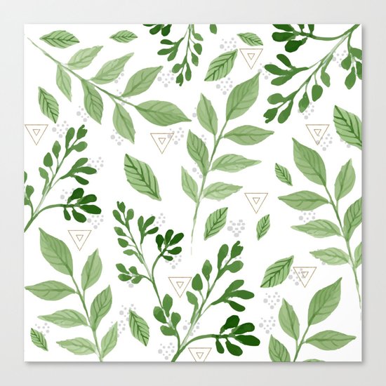 Plants with triangles Canvas Print