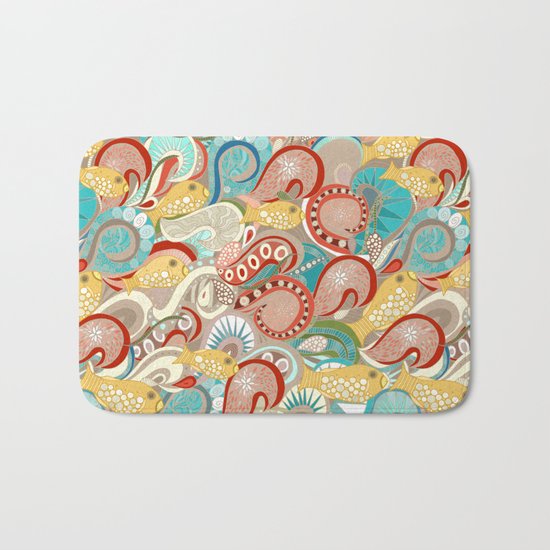 ocean waves Bath Mat