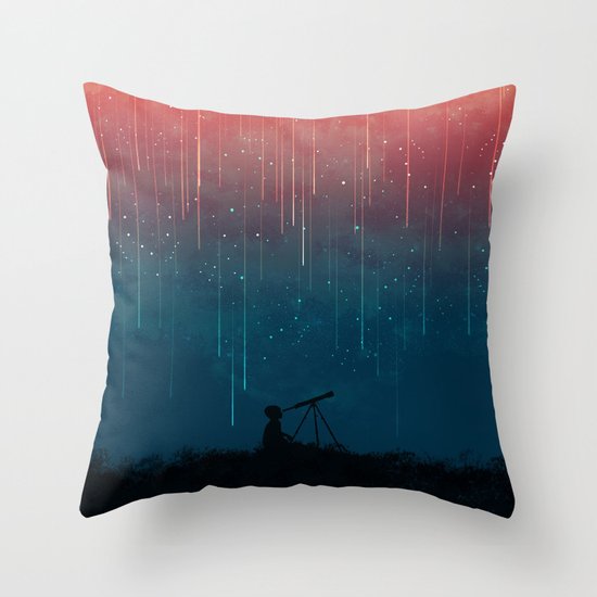Meteor rain Throw Pillow