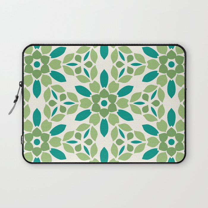 Green Floral Geometry Laptop Sleeve