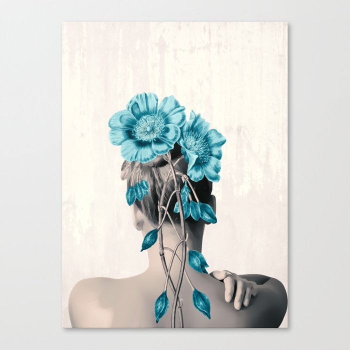 WOMAN WITH FLOWERS 3 Canvas Print