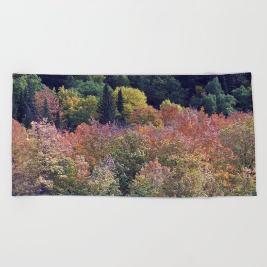 Autumn Hillside Beach Towel