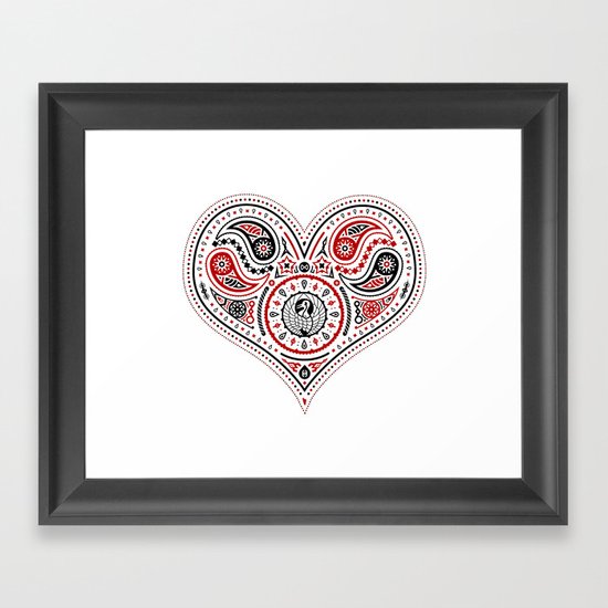 83 Drops - Hearts (Red & Black) Framed Art Print