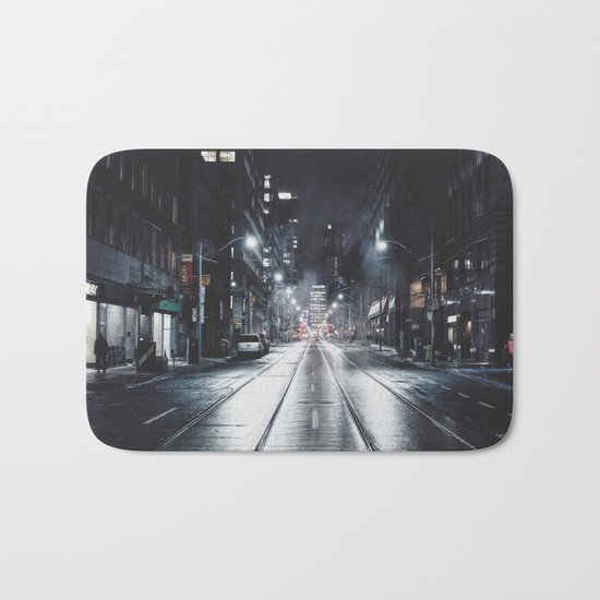 Night street reflect Bath Mat