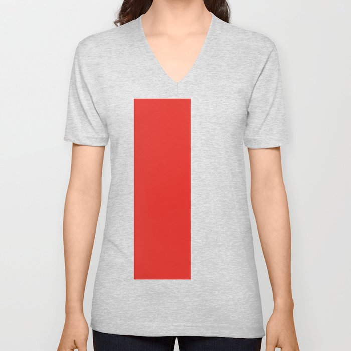 rayures blanches et rouges 7 V Neck T Shirt