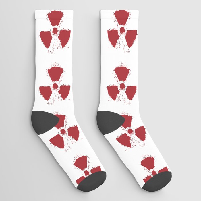 Splatter Radioactive Warning Symbol Socks