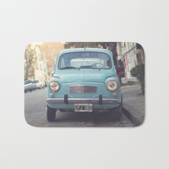 Mint - Blue Retro Fiat Car Bath Mat