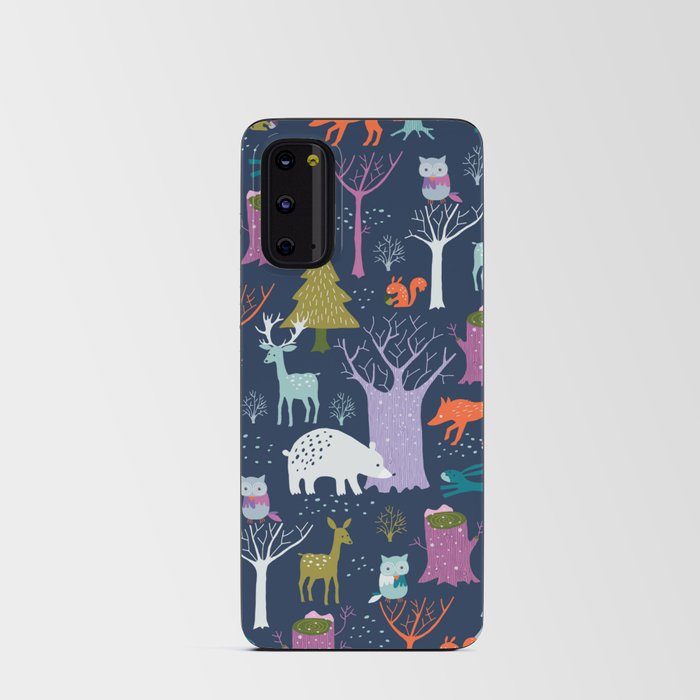 winter woodland animals Android Card Case