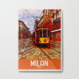 Milan Italy Travel Art Metal Print | Painting, Travel, Architecture, Landmark, Train, Milanstreet, Milanskyline, Urban, Travelmilan, Milano 