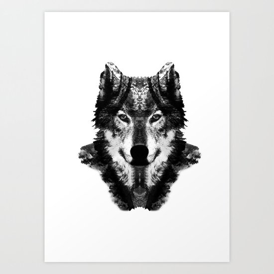 The Black Forest Wolf Art Print