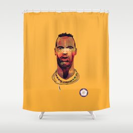 Lucas Radebe Portrait - Leeds United Legend Shower Curtain