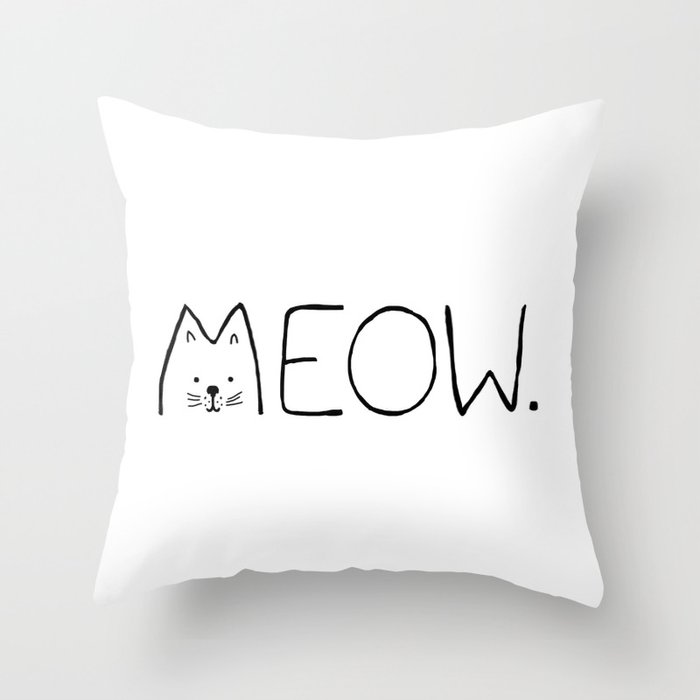 meow. Throw Pillow