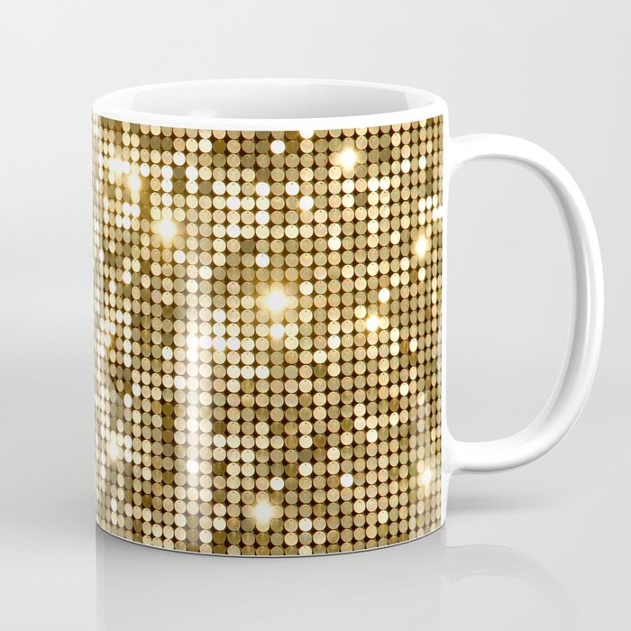 Golden Metallic Glitter Sequins Coffee Mug