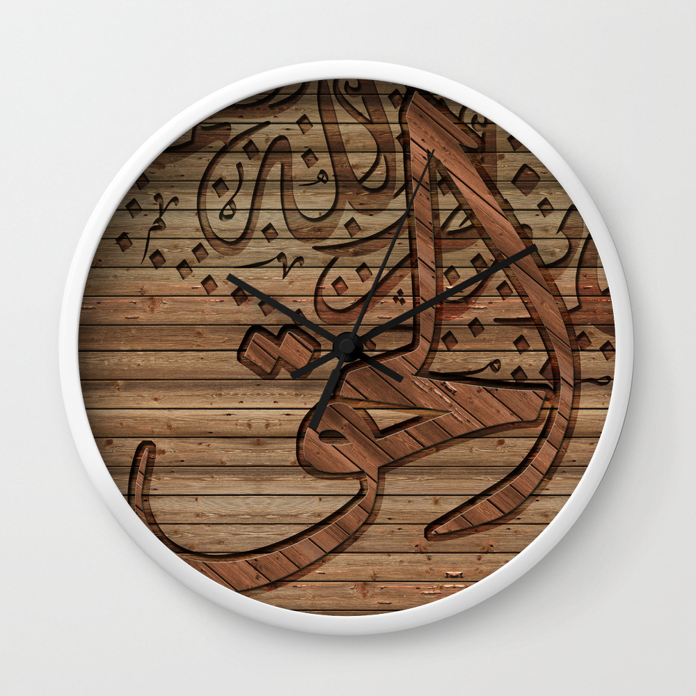 Arabic Gold numbers Arabic Wall Clock Arabic Asian Clock Face Birch Wall Clock Arabic