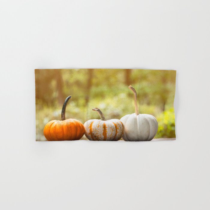 Fall Pumpkins Harvest Decor Hand Bath Towel By Thewinkofaneye