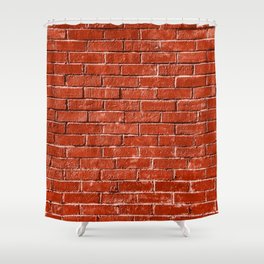 high resolution seamless rusty brick wall texture. texture pattern for continuous replicate. Red brick wall texture. Outdoor Vintage orange Brickwall Frame Background. village wall texture. Shower Curtain