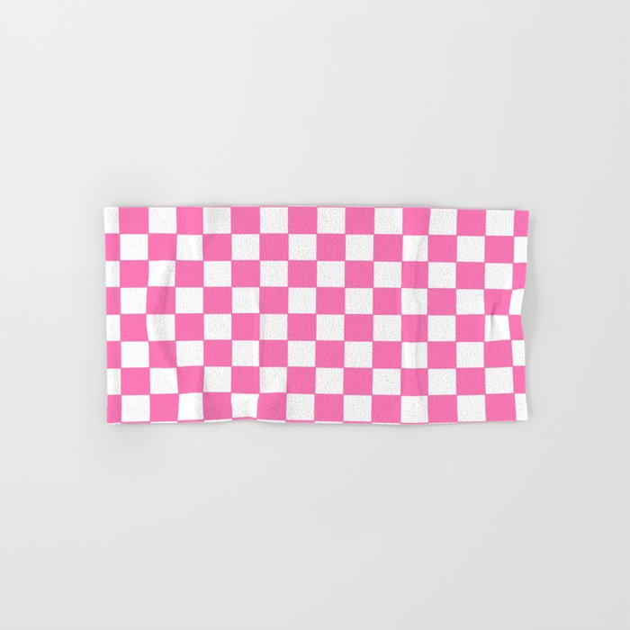 pink and white towels