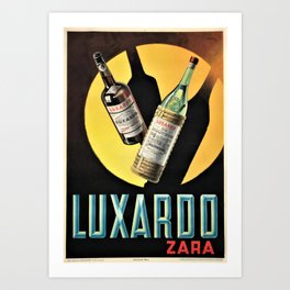 1945 Cherry Brandy Luxardo Zara Aperitif Alcoholic Beverage Advertisement Vintage Poster Art Print