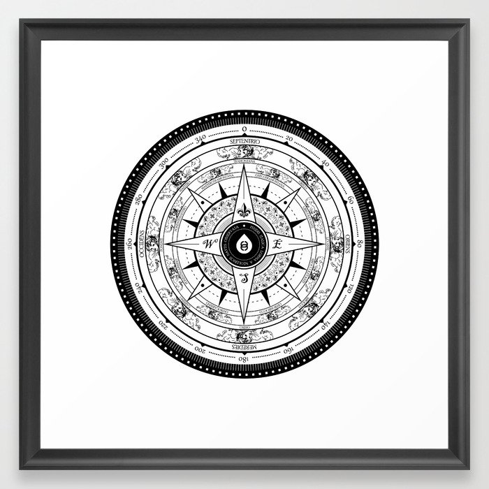 Compass Rose Framed Art Print