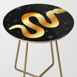 Magical golden serpentine with stars  Side Table