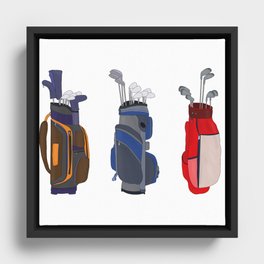 Awesome Golf Bags Framed Canvas