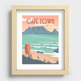 Table Mountain View In Cape Town Vintage Poster Recessed Framed Print