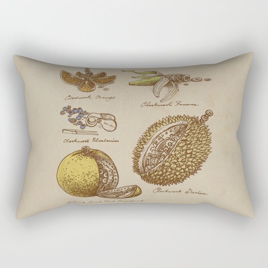 Steampunk Fruit Rectangular Pillow
