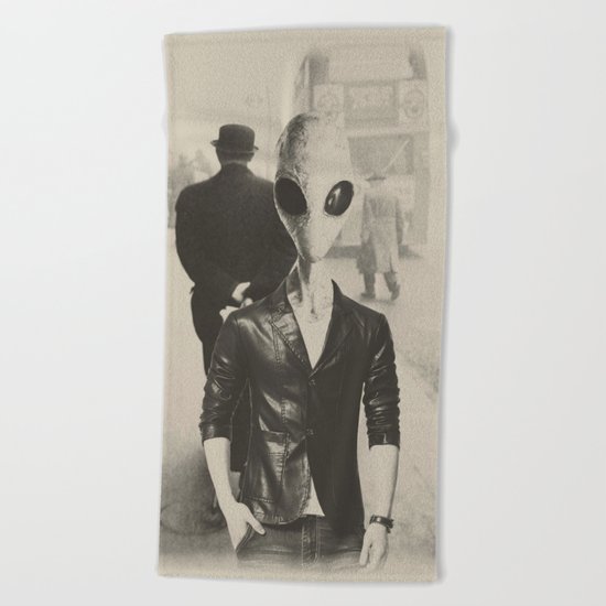 Time traveler Beach Towel