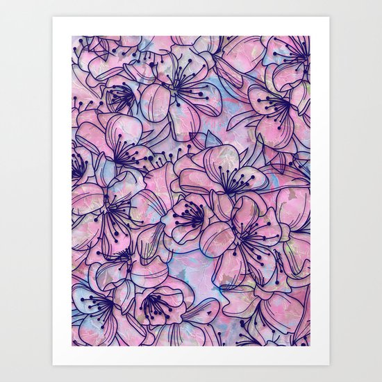 Over and Over Flowers 2 Art Print