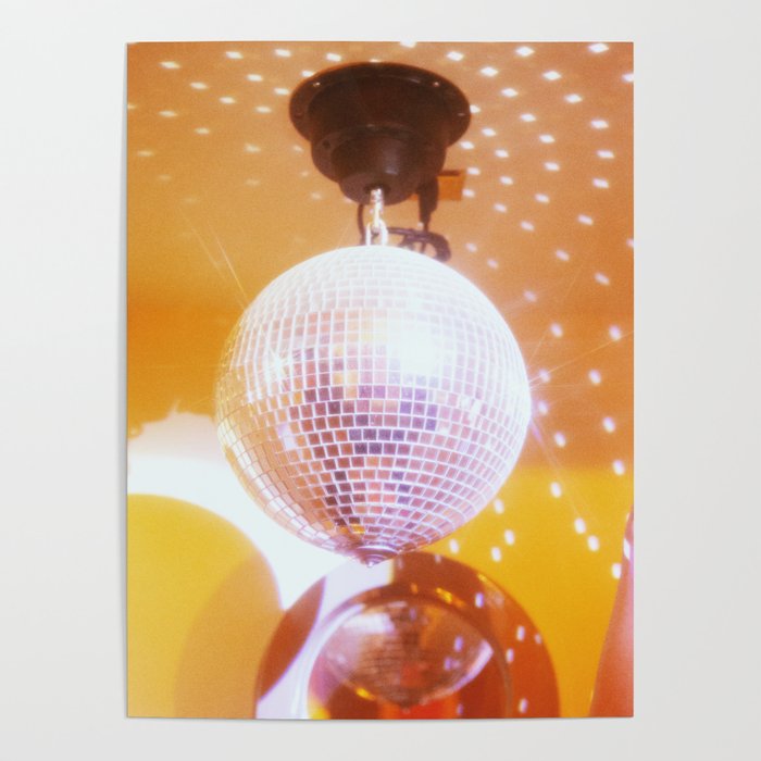 Yellow Groovy Disco Ball Poster