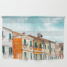Burano Island | Colorful Patel Architecture Building | Watercolor Travel Painting Wall Hanging