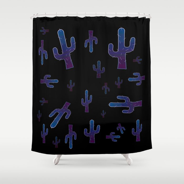 Cactus boys at night Shower Curtain