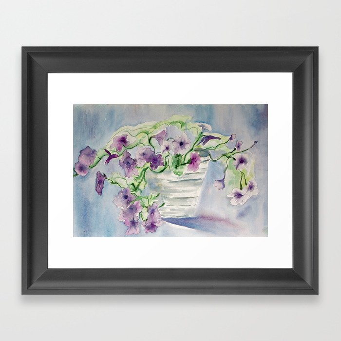 Purple Petunias Framed Art Print