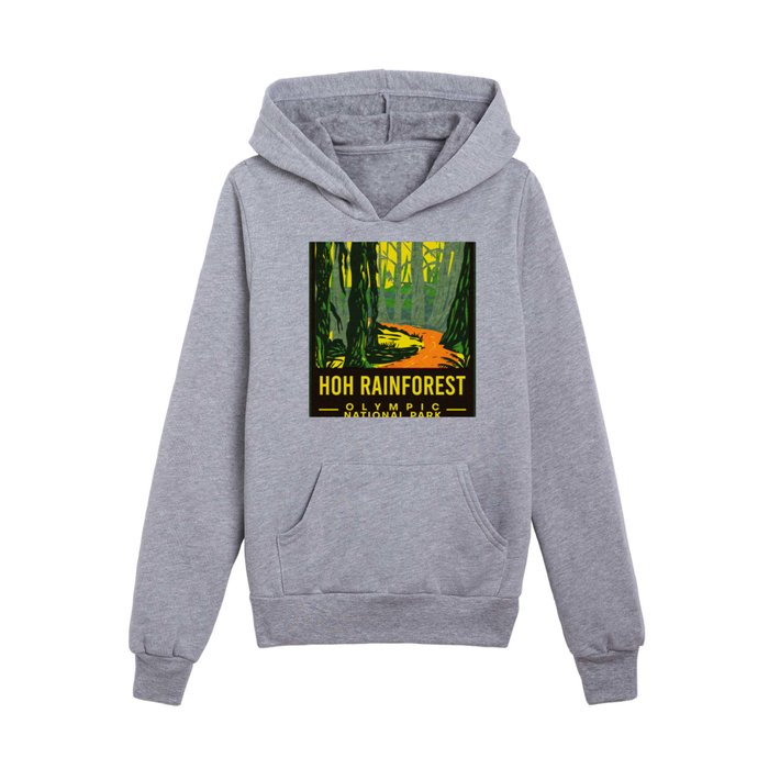 Hoh Rainforest Olympic National Park Kids Pullover Hoodie