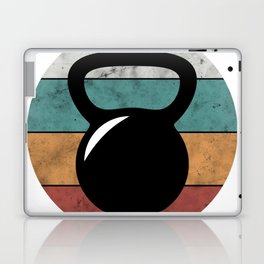 Kettlebell weight vintage color striped circle Laptop Skin