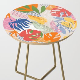 Bohemian Botanical Pattern - Colourful tropical Side Table