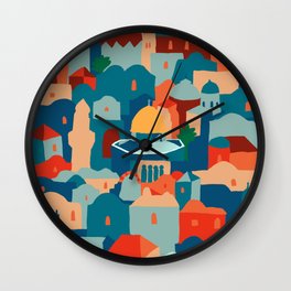 Abstract Jerusalem Old City Wall Clock | Jerusalem, Oldcity, Graphicdesign, Retro, Colorful, Digital 