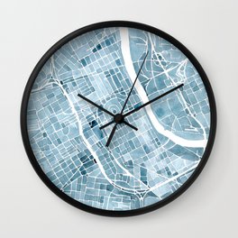 Map Nashville Tennessee Blueprint City Map Wall Clock