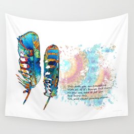 The Path Colorful Feather Art For Comfort  Wall Tapestry