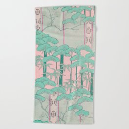 Bamboo Forest Vintage Japanese Retro Print Beach Towel