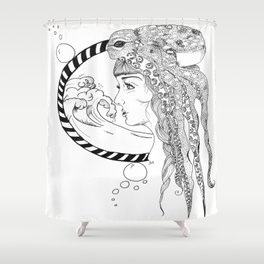 Octopus Woman Shower Curtain
