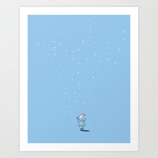 The snow descending Art Print