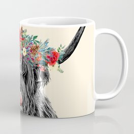 Baby Highland Cow with Flowers Crown Mug