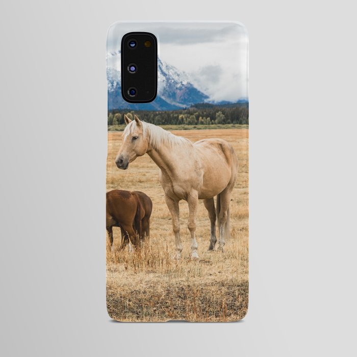 Mountain Horse - Palomino Horse on Autumn Day in Grand Teton National Park Wyoming Android Case