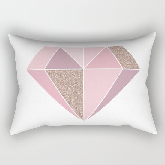 Shades of rose gold diamond Rectangular Pillow