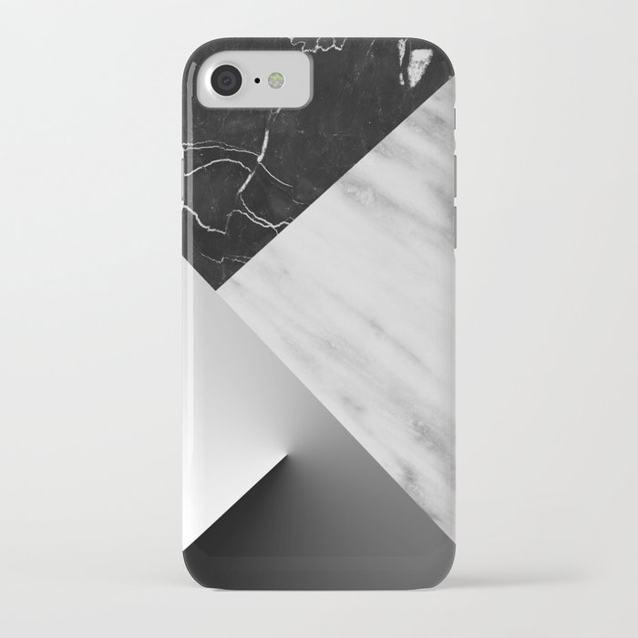 Monochromatic Marble Collage  iPhone Case