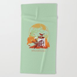 Birdwatcher (reds) Beach Towel