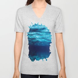 Blue Underwater V Neck T Shirt