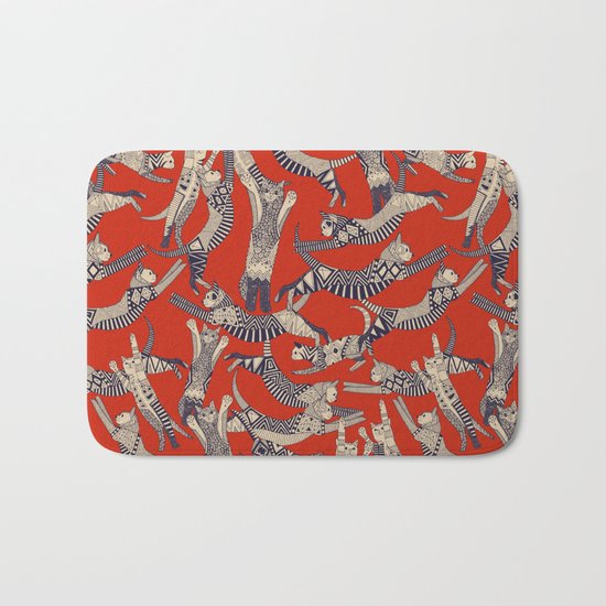 cat party retro Bath Mat