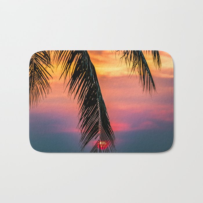 Summer Sky Sunset Palm Bath Mat